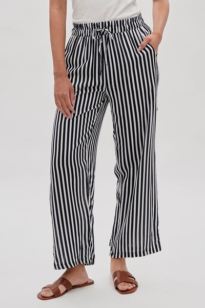 International INC Company Striped Wide Leg Pants - Black - Womens Pants - Fairweather