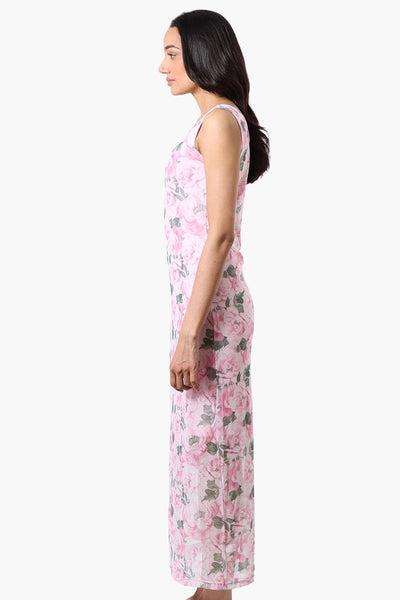 Stylexchange Floral Sheer Maxi Dress - Pink - Womens Maxi Dresses - Fairweather
