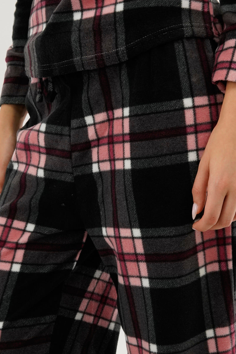 Canada Weather Gear Plaid Wide Leg Pajama Pants - Black - Womens Pajamas - Fairweather