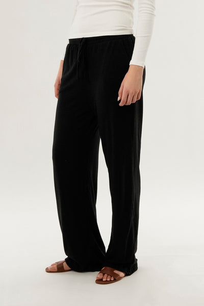 International INC Company Wide Leg Knit Sweatpants - Black - Womens Joggers & Sweatpants - Fairweather