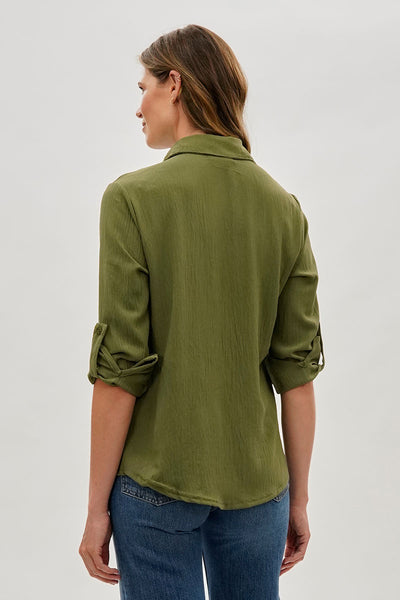 Stylexchange Vintage Classic Button Down Shirt - Olive - Womens Shirts & Blouses - Fairweather