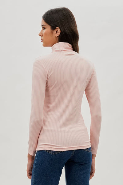 Majora Long Sleeve Turtleneck Pullover Sweater - Blush - Womens Pullover Sweaters - Fairweather