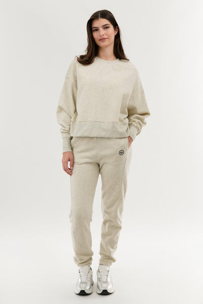 Fahrenheit Drop Shoulder Crewneck Sweatshirt - Beige - Womens Hoodies & Sweatshirts - Fairweather