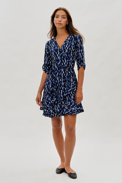 International INC Company Patterned Crossover Day Dress - Blue - Womens Day Dresses - Fairweather