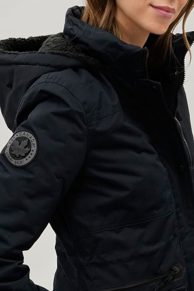 Parka doublée en fausse fourrure Canada Weather Gear - Bleu marine