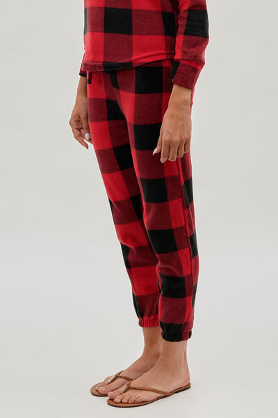Canada Weather Gear Plaid Jogger Pajama Pants - Red - Womens Pajamas - Fairweather
