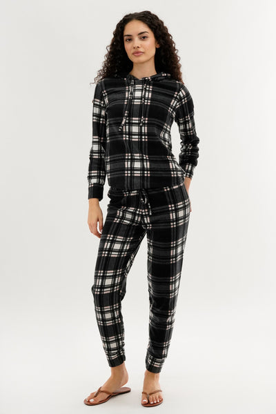 Canada Weather Gear Plaid Pajama Pants - Black - Womens Pajamas - Fairweather