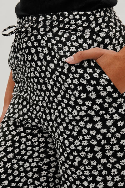 International INC Company Floral Tie Waist Capris - Black - Womens Shorts & Capris - Fairweather