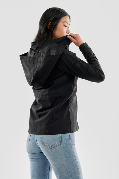 Canada Weather Gear Coated Microfibre Zip Up Lightweight Jacket - Black - Womens Lightweight Jackets - Fairweather