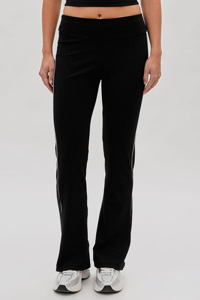 Super Triple Goose Side Piping Detail Active Pants - Black - Womens Pants - Fairweather