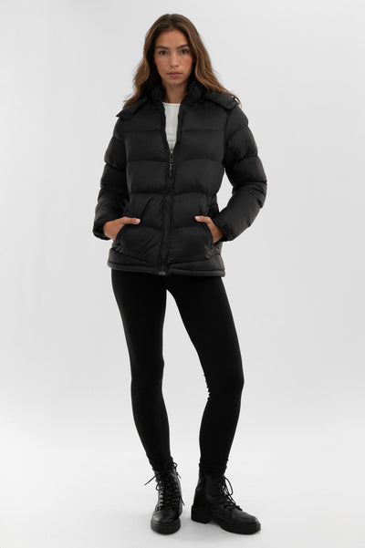 Canada Weather Gear Chevron Bomber Jacket - Black - Womens Bomber Jackets - Fairweather