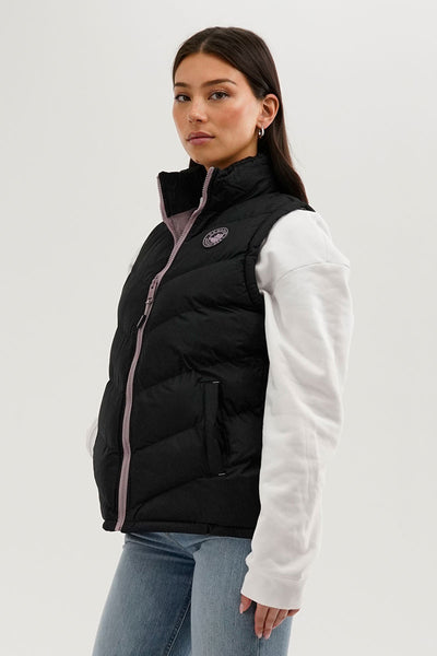 Canada Weather Gear Chevron Puffer Vest - Black - Womens Vests - Fairweather