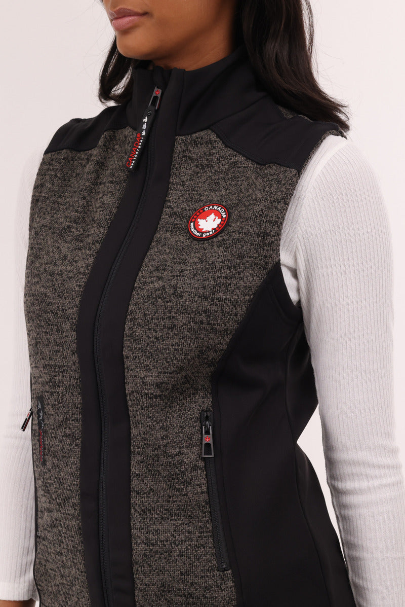 Canada Weather Gear Fleece Zip Up Vest - Black