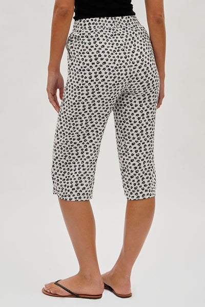 International INC Company Floral Tie Waist Capris - White - Womens Shorts & Capris - Fairweather