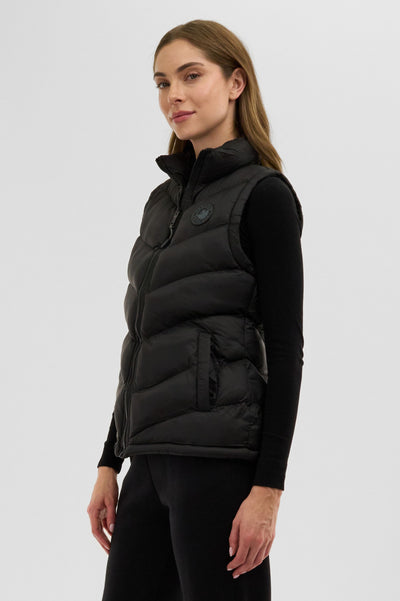 Canada Weather Gear Chevron Puffer Vest - Black - Womens Vests - Fairweather