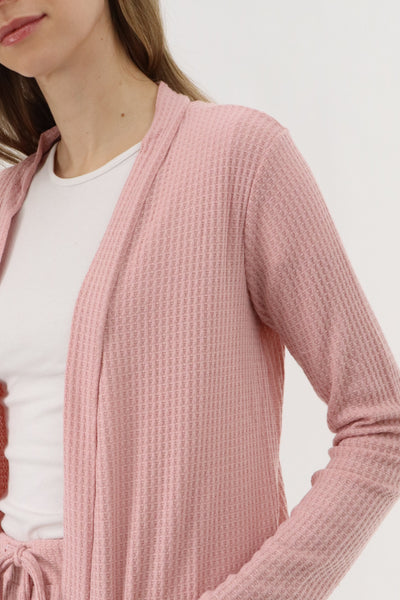 International INC Company Waffle Knit Open Front Cardigan - Blush - Womens Cardigans - Fairweather