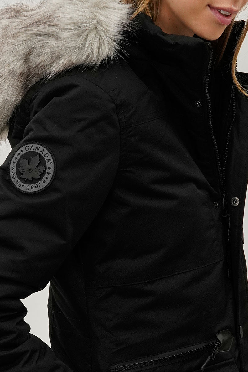 Parka doublée en fausse fourrure Canada Weather Gear - Noir