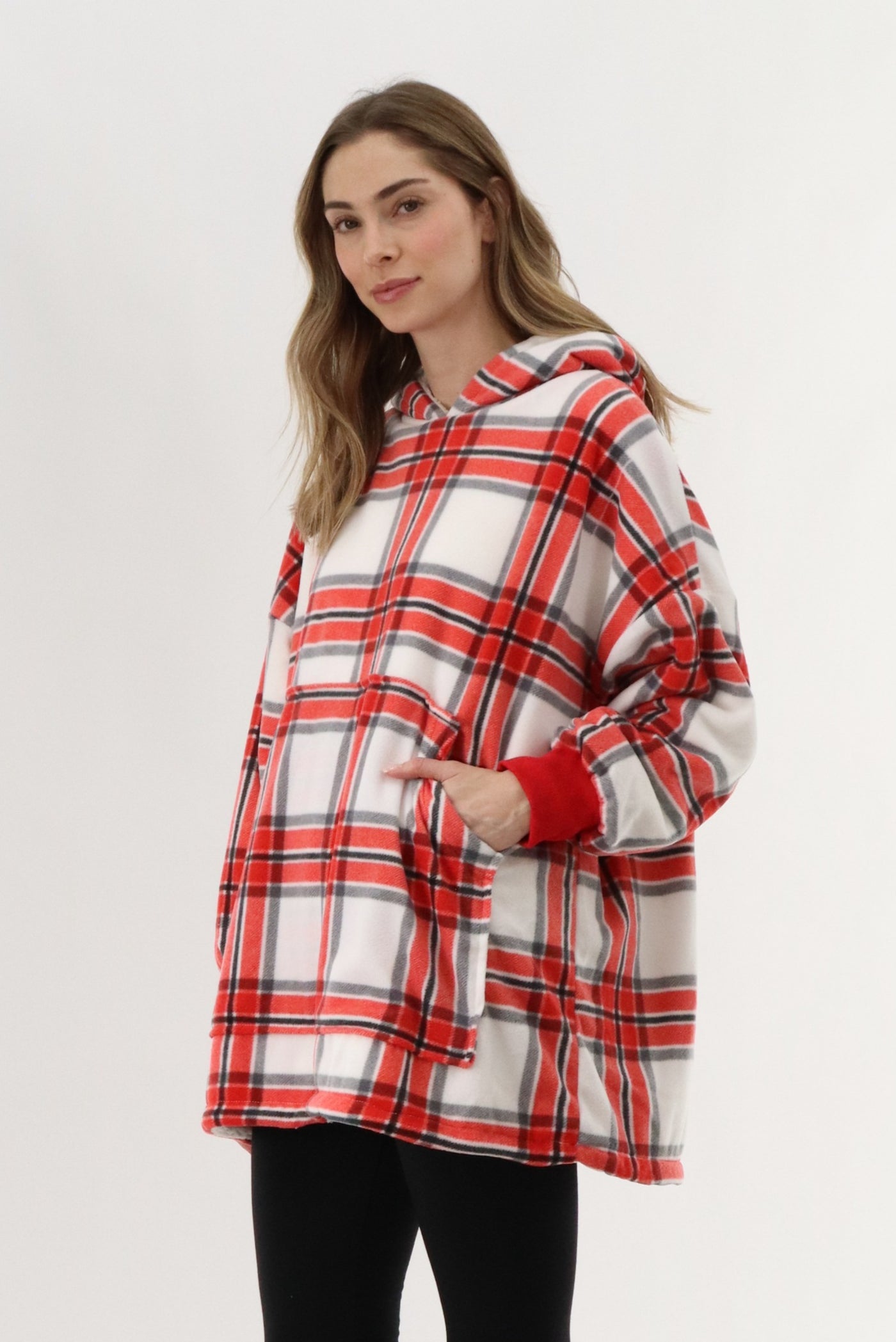 Canada Weather Gear Oversized Fleece Pajama Top - Red - Womens Pajamas - Fairweather