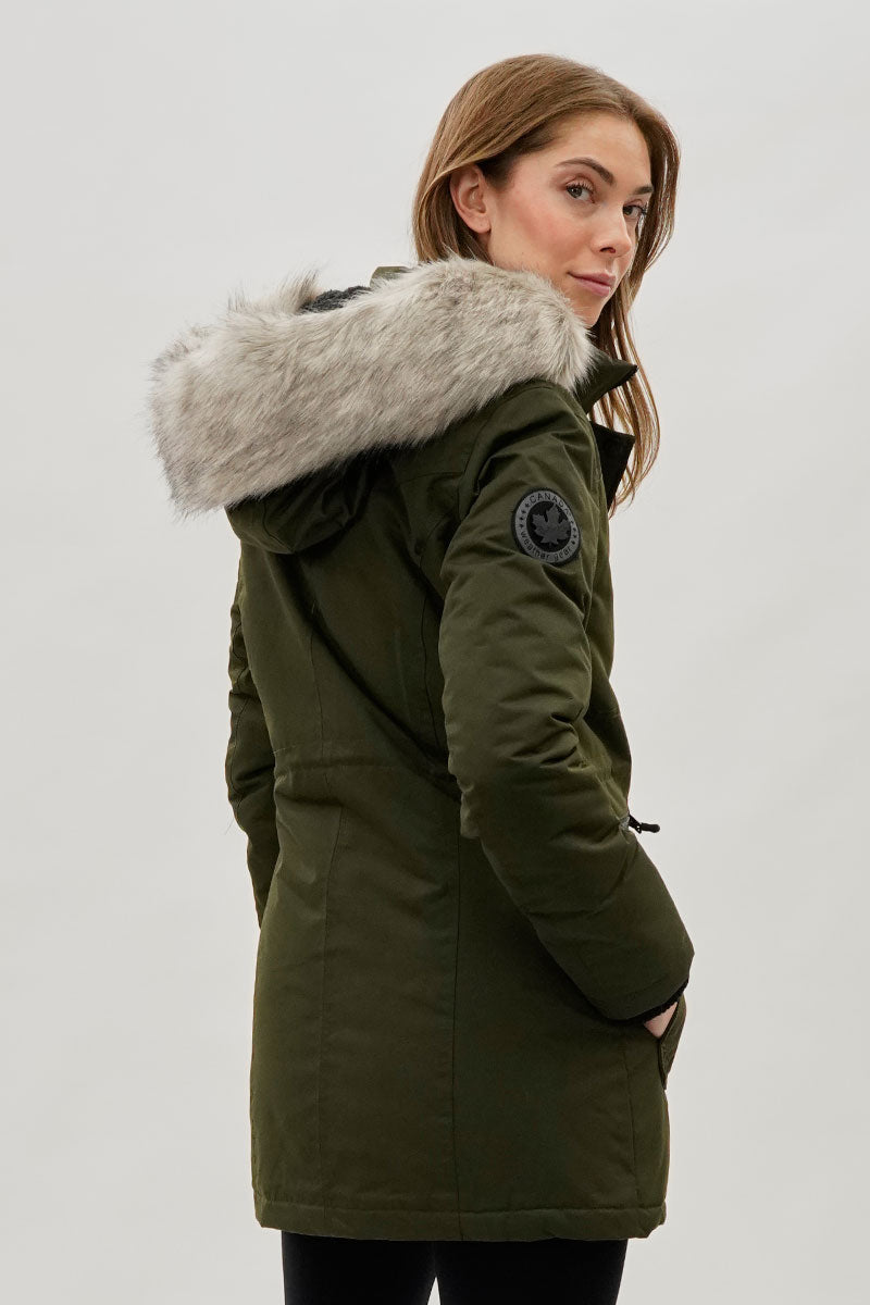 Parka doublée en fausse fourrure Canada Weather Gear - Olive