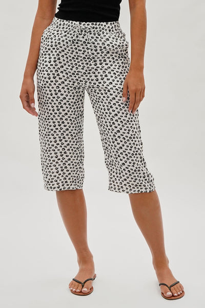 International INC Company Floral Tie Waist Capris - White - Womens Shorts & Capris - Fairweather