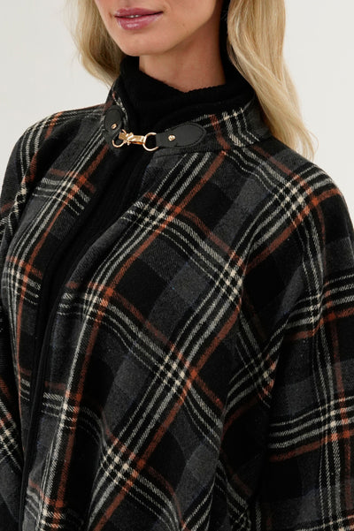 Canada Weather Gear Plaid Poncho - Black - Womens Ponchos - Fairweather