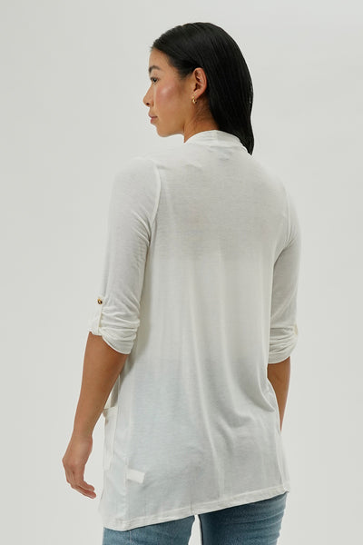 Fahrenheit Lightweight Wrap Cardigan - White - Womens Cardigans - Fairweather