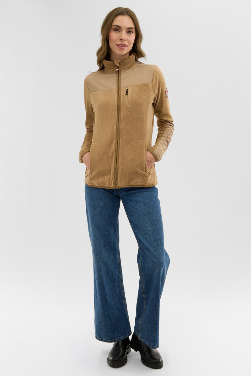 Canada Weather Gear Fleece Lightweight Jacket - Beige - Womens Lightweight Jackets - Fairweather