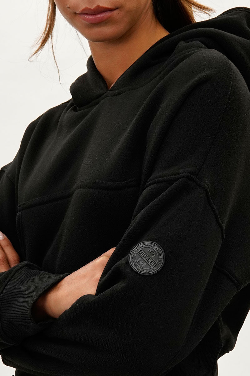 Fahrenheit Cropped Drop Shoulder Hoodie - Black - Womens Hoodies & Sweatshirts - Fairweather