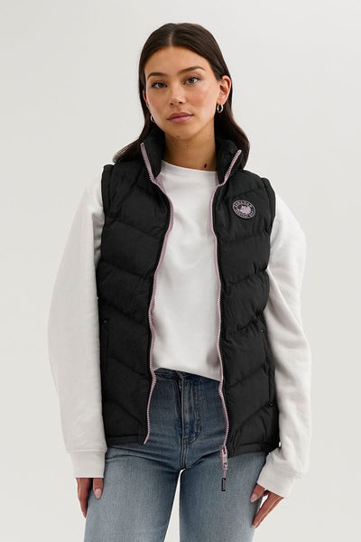 Canada Weather Gear Chevron Puffer Vest - Black - Womens Vests - Fairweather