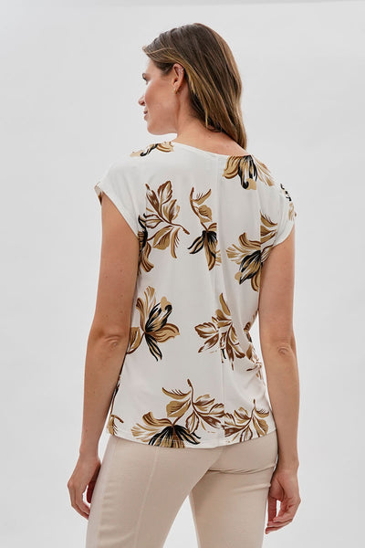 Beechers Brook Floral Cap Sleeve Blouse - White - Womens Shirts & Blouses - Fairweather