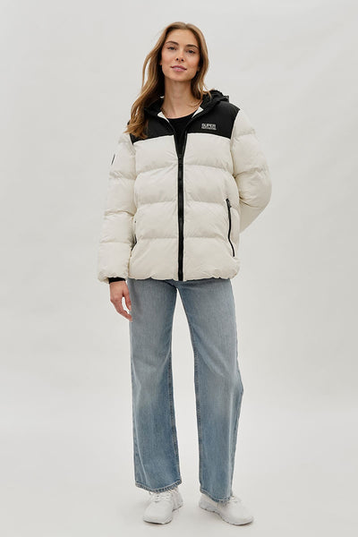 Super Triple Goose Colour Block Bomber Jacket - White - Womens Bomber Jackets - Fairweather