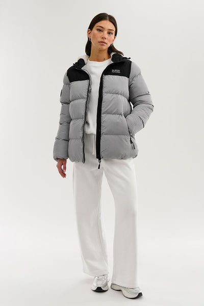 Super Triple Goose Colour Block Bomber Jacket - Grey - Womens Bomber Jackets - Fairweather