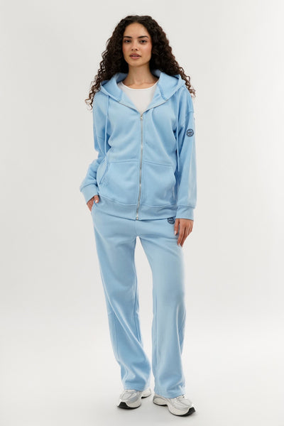 Fahrenheit Zip Up Drop Shoulder Hoodie - Aqua - Womens Hoodies & Sweatshirts - Fairweather