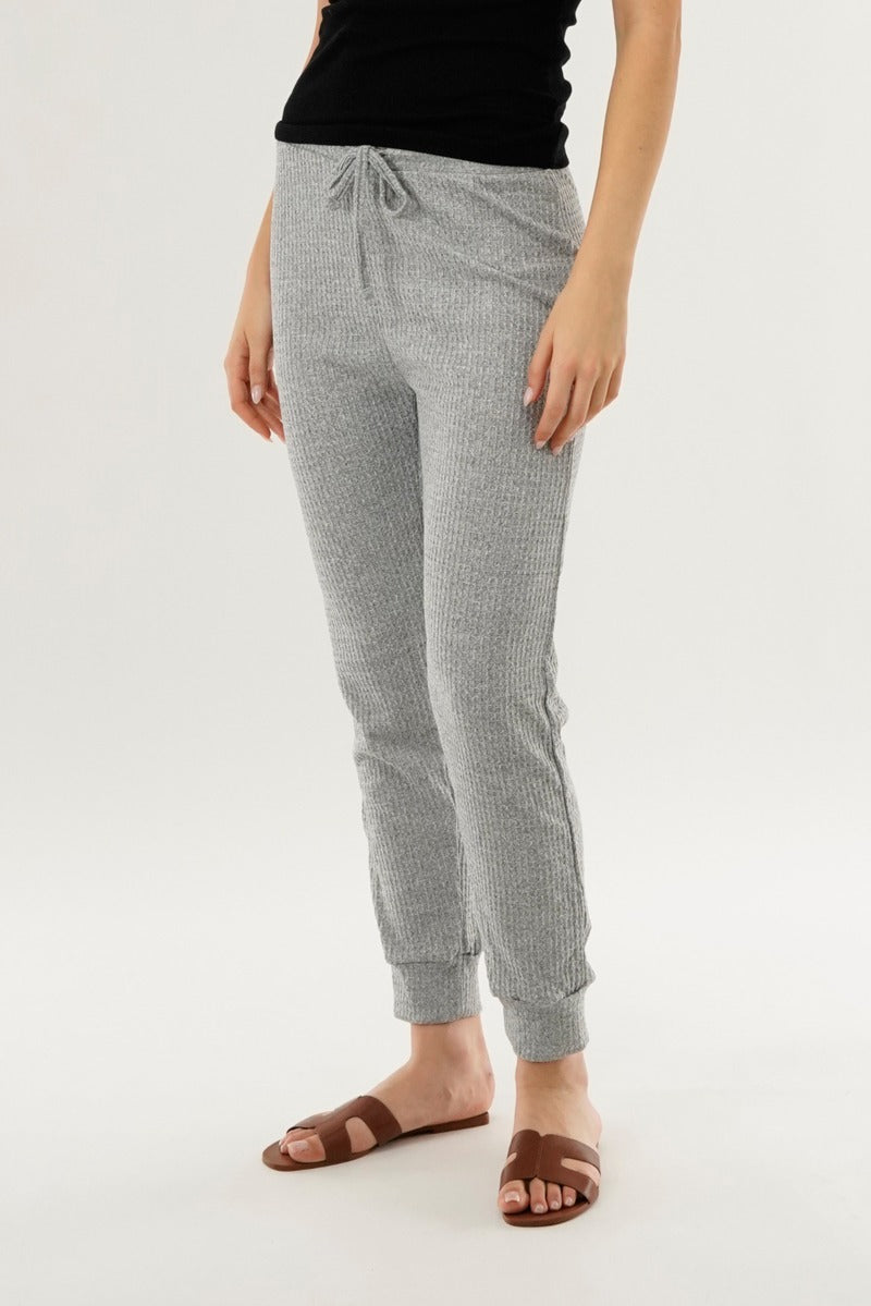 International INC Company Waffle Knit Joggers - Grey - Womens Joggers & Sweatpants - Fairweather