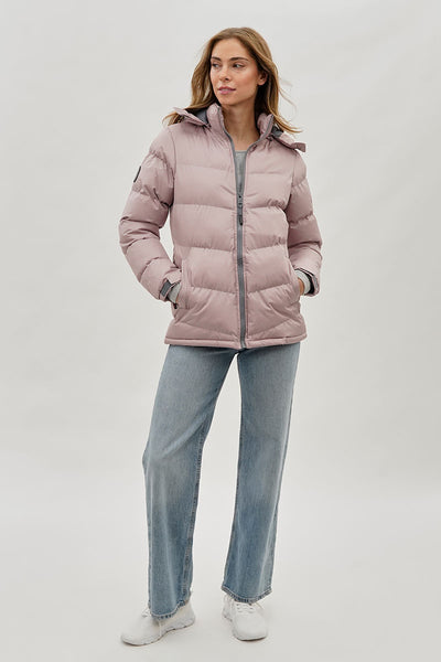 Blouson aviateur Canada Weather Gear à chevrons – Rose