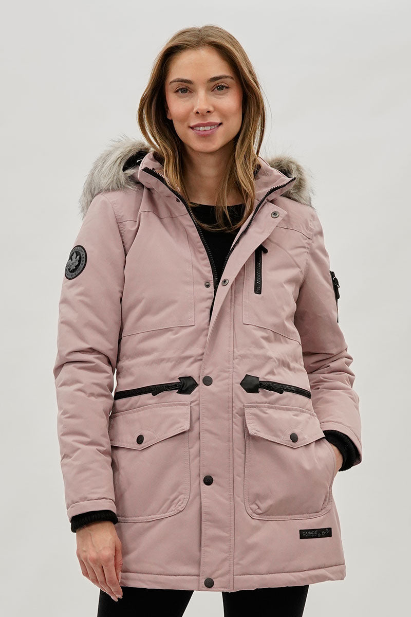 Parka doublée en fausse fourrure Canada Weather Gear - Rose