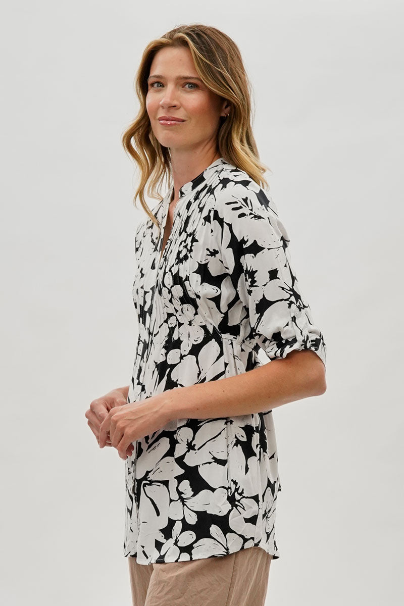 International INC Company Floral Back Tie Blouse - Black - Womens Shirts & Blouses - Fairweather