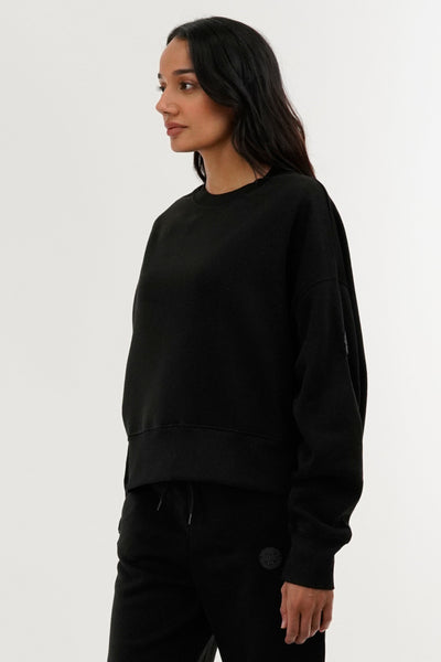 Fahrenheit Drop Shoulder Crewneck Sweatshirt - Black - Womens Hoodies & Sweatshirts - Fairweather