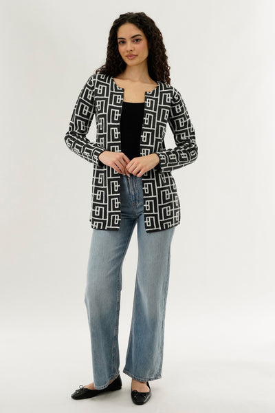 Beechers Brook Long Sleeve Knit Open Cardigan - Grey - Womens Cardigans - Fairweather