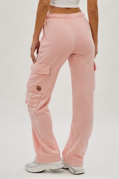 Fahrenheit Drawstring Cargo Pocket Sweatpants - Pink - Womens Joggers & Sweatpants - Fairweather
