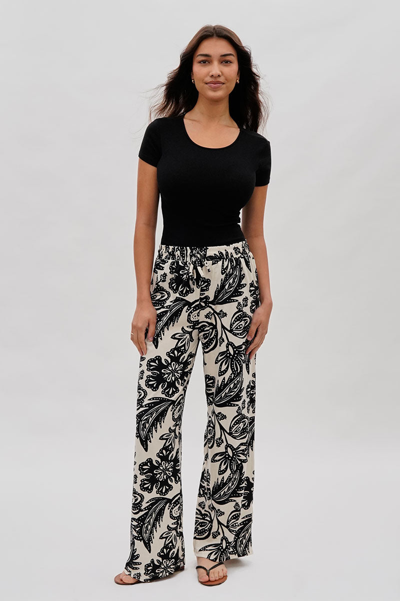 International INC Company Floral Wide Leg Pants - Cream - Womens Pants - Fairweather