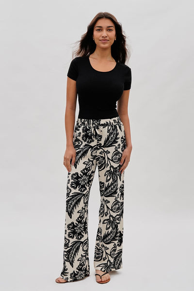 International INC Company Floral Wide Leg Pants - Cream - Womens Pants - Fairweather