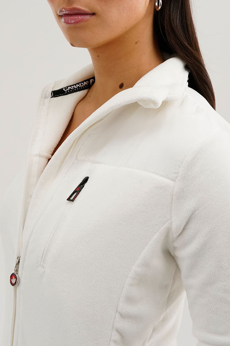Canada Weather Gear Fleece Zip Up Lightweight Jacket - White - Womens Lightweight Jackets - Fairweather