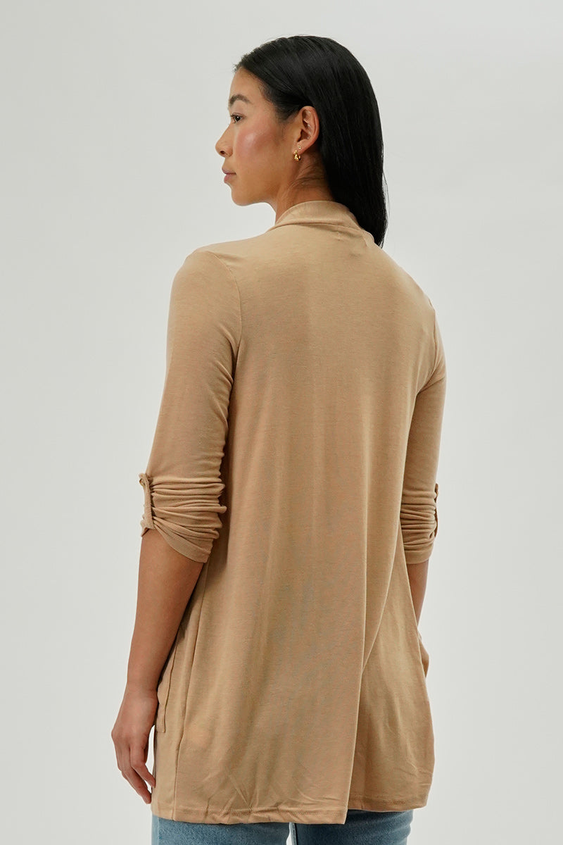 Fahrenheit Lightweight Wrap Cardigan - Camel - Womens Cardigans - Fairweather