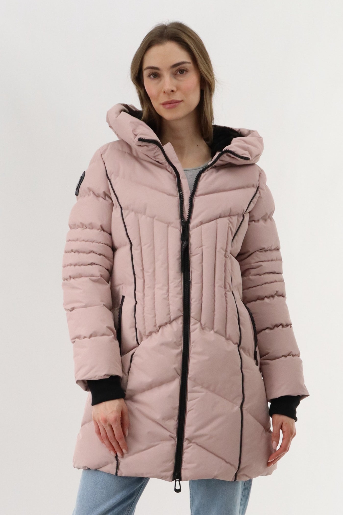 Canada Weather Gear Quilted Hooded Parka Jacket - Blush - Womens Parka Jackets - Fairweather