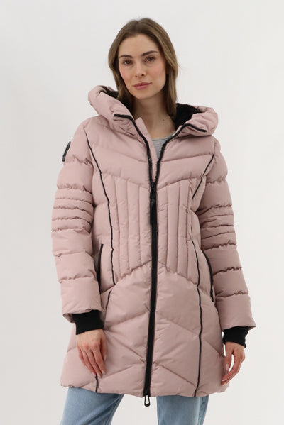 Canada Weather Gear Quilted Hooded Parka Jacket - Blush - Womens Parka Jackets - Fairweather