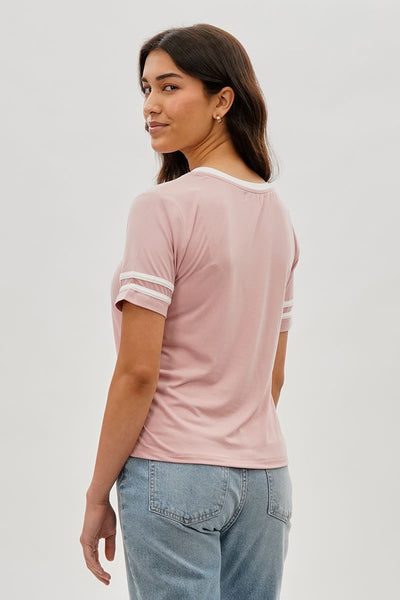 Stylexchange Vintage Striped Ringer Tee - Pink - Womens Tees & Tank Tops - Fairweather
