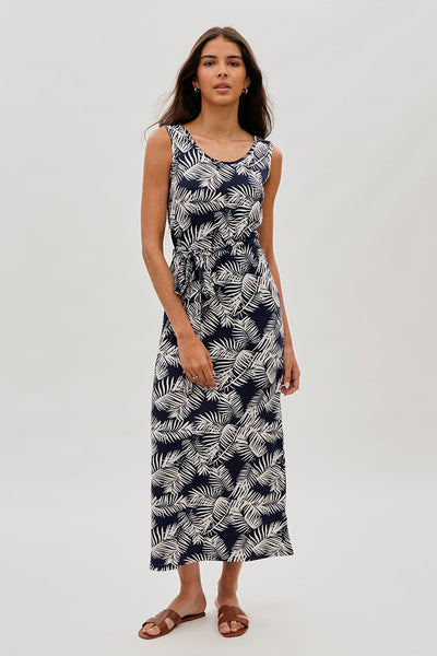 International INC Company Leaf Print Maxi Dress - Navy - Womens Maxi Dresses - Fairweather