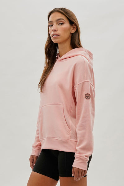 Fahrenheit Drop Shoulder Pullover Hoodie - Pink - Womens Hoodies & Sweatshirts - Fairweather