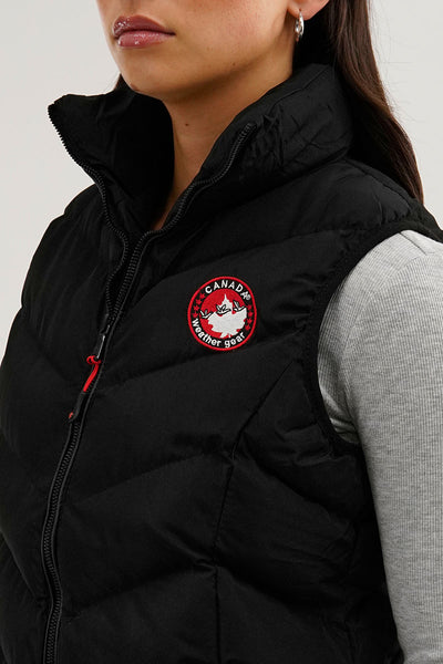 Canada Weather Gear Chevron Bubble Vest - Black - Womens Vests - Fairweather